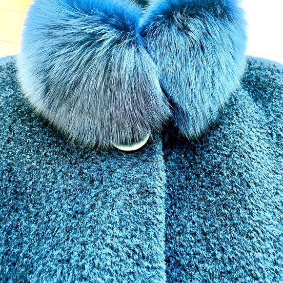 Midnight blue Sagafurs warm multi wear poncho - Picture 6 of 7